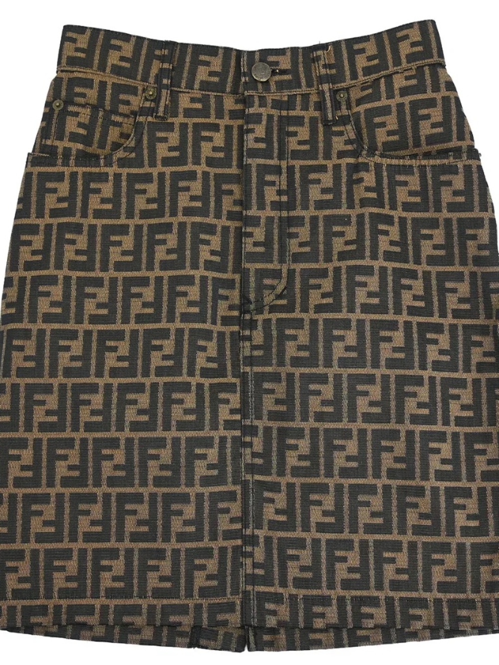 Fendi Zucca Skirt Brown #42 - Size 24" Waist - Excellent Condition!!!